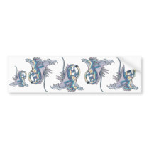 Flying blue dragon cut out stickers bumper stickers
