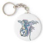 Flying blue dragon keychain