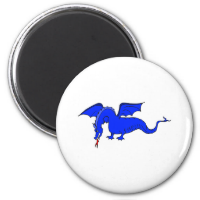 Flying Blue Fire Breathing Dragon Refrigerator Magnets