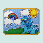 Flying Blue Unicorn with rainbow ipad sleeves
