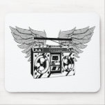 Flying Boombox Mouse Pads