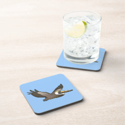 Flying Brown Pelican Beverage Coaster