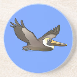 Flying Brown Pelican Sandstone Drink Coaster