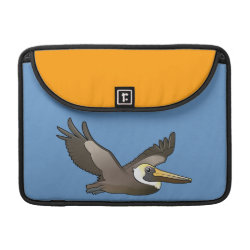 Flying Brown Pelican Black Macbook Pro Sleeve