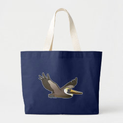 Flying Brown Pelican Jumbo Tote Bag