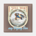 Flying Car Square Magnet