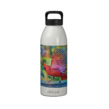 Flying Cardinal by Shawna Mac Water Bottle