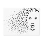 Flying Crows or Face Optical Illusion Post Cards