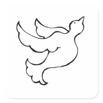 Flying dove hopeful symbol of freedom faith hope stickers