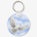 Flying Dove Keychain by CarolynMcFann Flying Dove Keychain