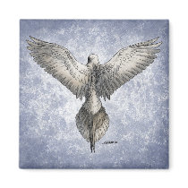 Flying Dove Square Magnet by critterwings Flying Dove Square Magnet
