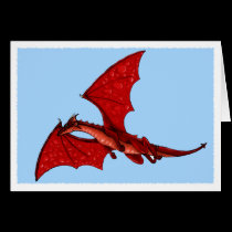 Flying dragon greeting card cards