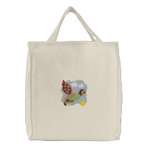 Flying Duck - Tote embroidered bags by Embroidery4U Flying Duck - Tote embroidered bags