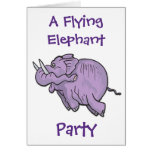 Flying Elephant Party Invitation Greeting Cards