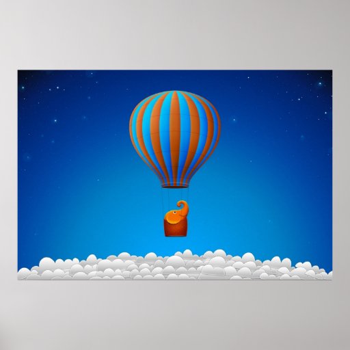Flying Elephant Poster