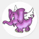 Flying Elephant Round Stickers