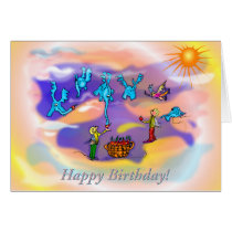 Flying elephants cards