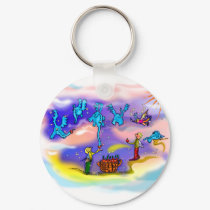Flying elephants keychains