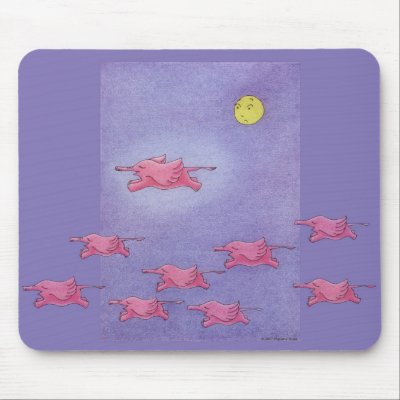 Flying Elephants Mousepad by floatinglemons