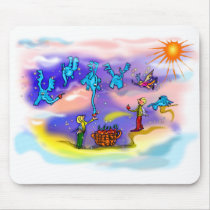 Flying elephants mousepads