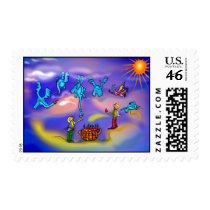 Flying elephants postage