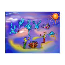 Flying elephants postcards