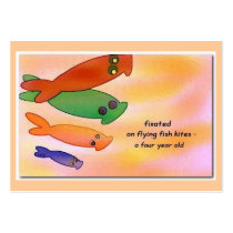 Flying Fish Kites Haiku Art ACEO Trading Card business cards by Reflekshins Flying Fish Kites Haiku Art ACEO Trading Card business cards