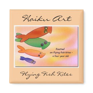 Flying Fish Kites Haiku Art Magnet magnet