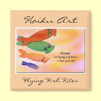 Flying Fish Kites Haiku Art Magnet