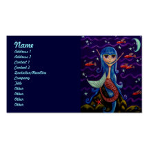 Flying Fish Mermaid and the Moon Business Card