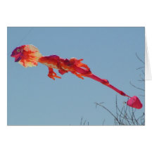 flying fun lizzard greeting card