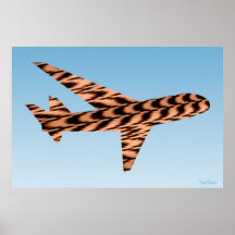 Flying Ghost Airplane Optical Illusion Poster