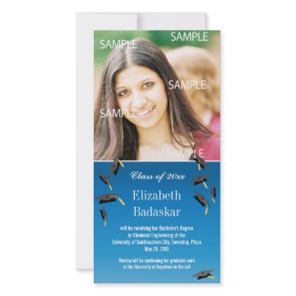 Flying Graduation Caps Photo Card photocard
