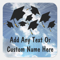 Flying Graduation Hats Stickers stickers