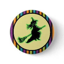 Flying Halloween Witch buttons