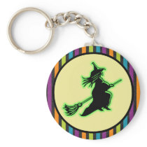 Flying Halloween Witch Key Chain