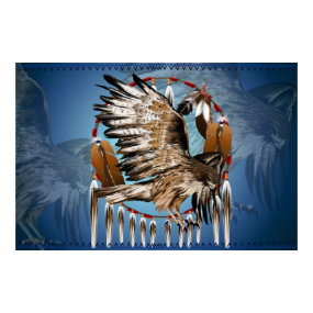 Flying Hawk Dreamcatcher Print print