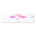 Flying Heart bumper stickers by RAWRoutloud Flying Heart bumper stickers