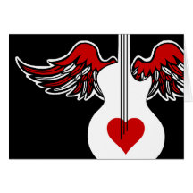 Flying Heart Guitar Card