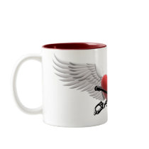 flying heart mug