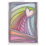Flying Heart Rainbow Stained Glass Drawing Cards