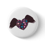 Flying Heart - Violet Pinback Buttons