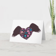Flying Heart - Violet card