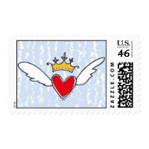 Flying Heart with Crown stamps