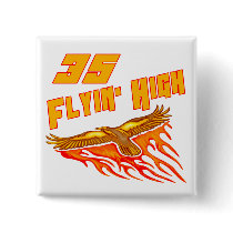 Flying High 35th Birthday Gifts Button