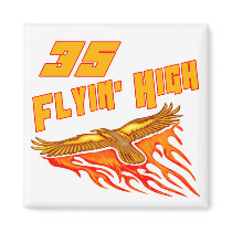 Flying High 35th Birthday Gifts Magnets