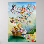 Flying High Fantasy watercolor Illustration Print posters