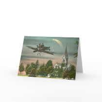 Flying High Over Old Chapel Greeting Card