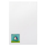 Flying house traveling home fun colorful happy art personalized stationery