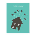 Flying House - We're Moving - Post Card postcard